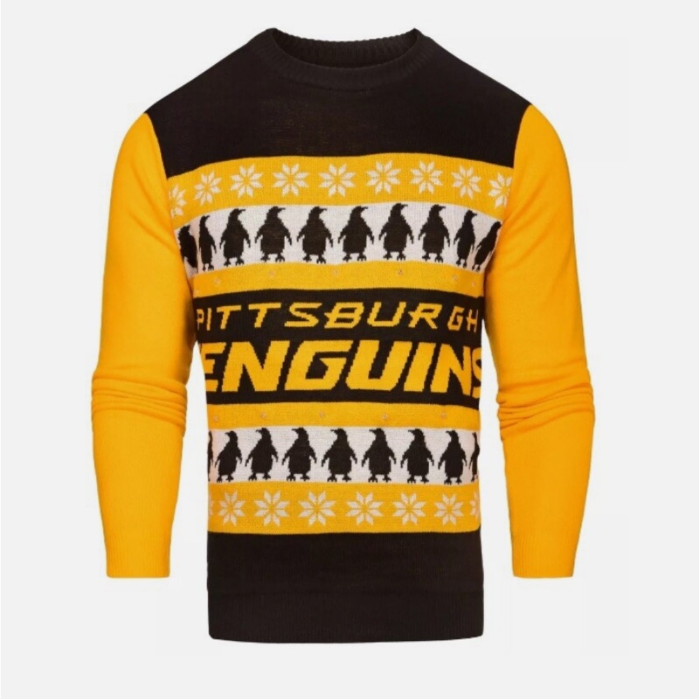 NHL Pittsburgh Penguins Men’s One Too Many Light Up Ugly Christmas Sweater XXL